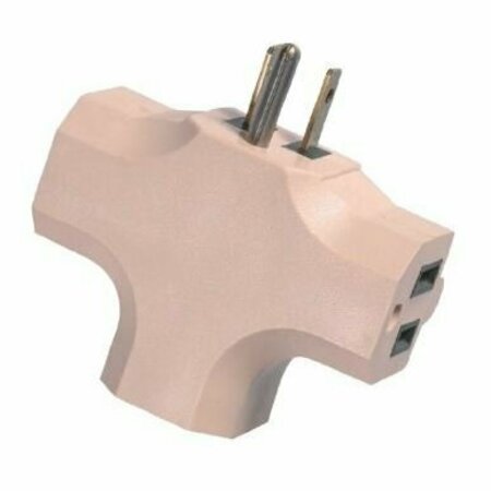 WOODS PRODUCTS Adapter, 3 Outlet Beige/Card, 5PK 794B